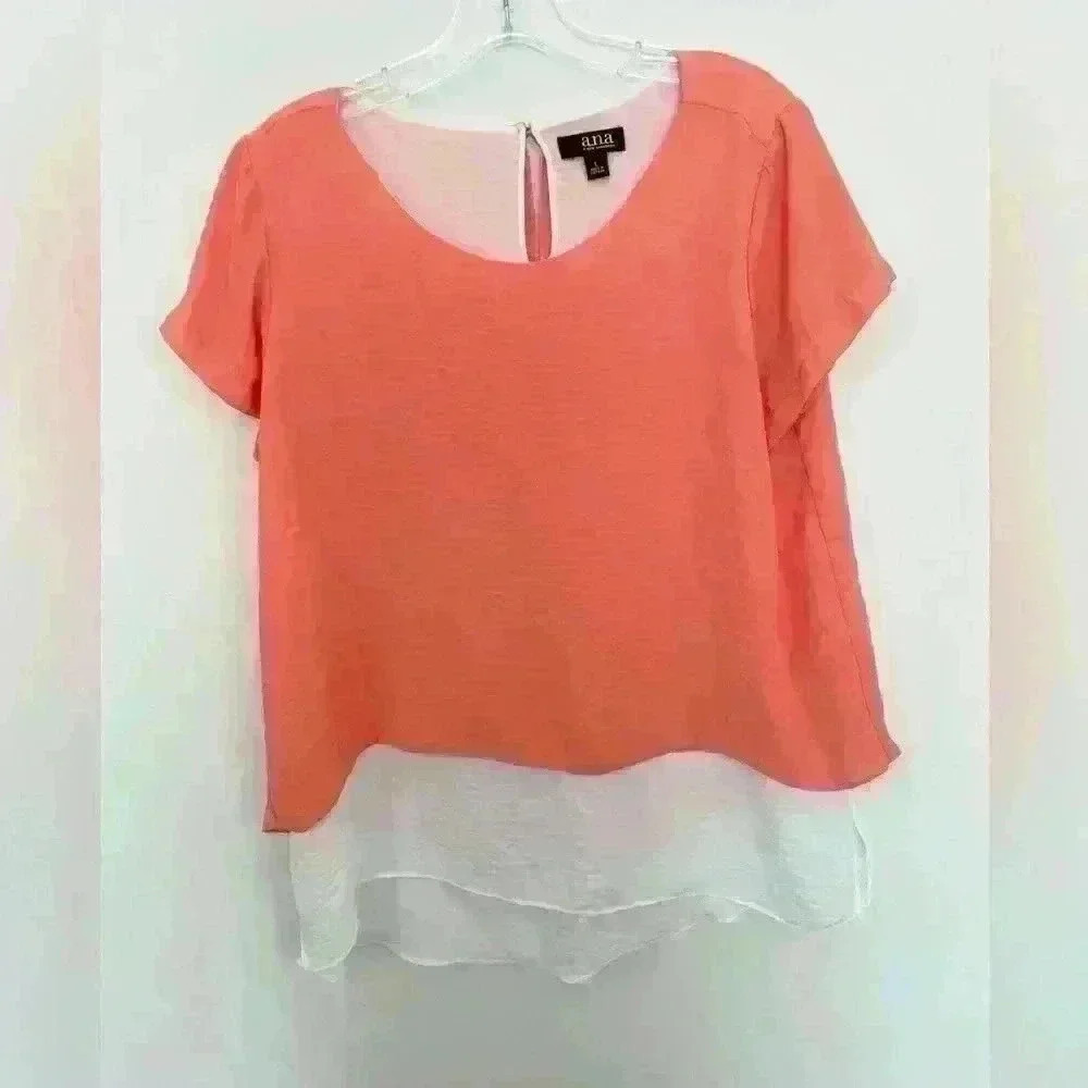 A.n.a women’s coral blouse size large float blouse